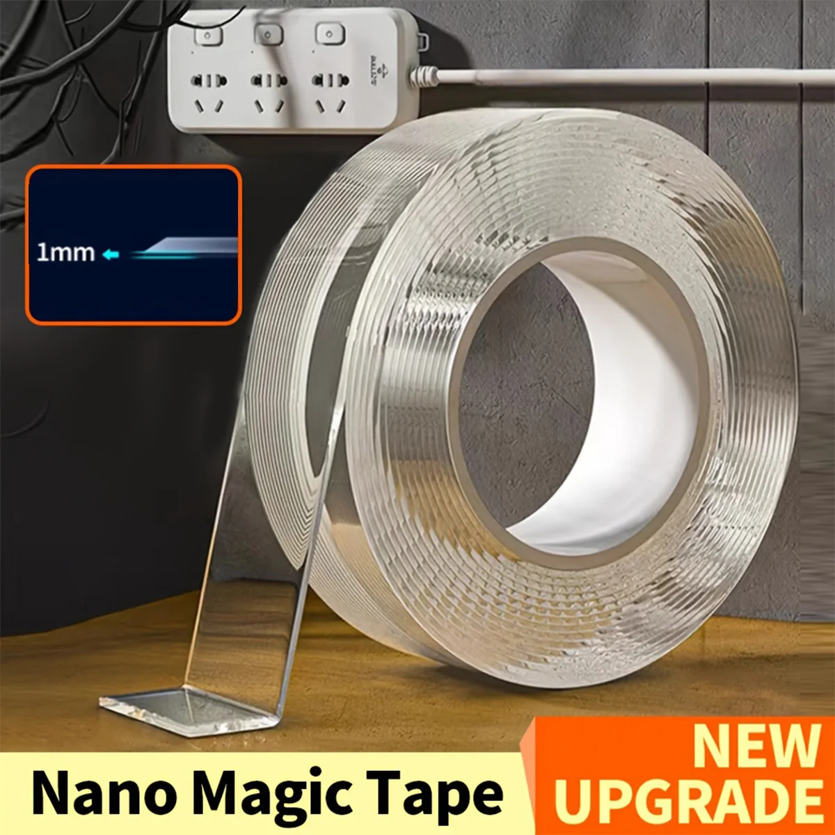 

Strong Viscosity Double Sided Nano Tape Removable Waterproof No Trace Reusable Adhesive Washable Transparent Tape