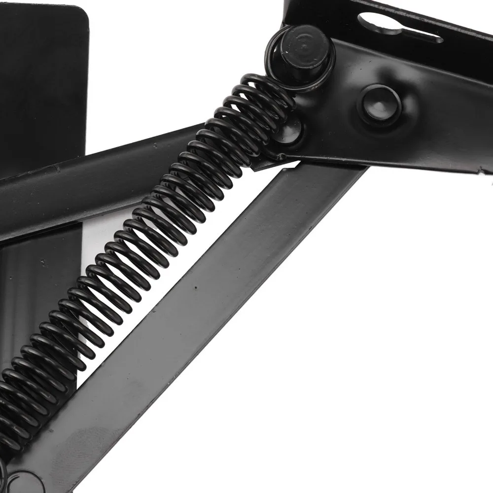 2pcs Durable Black Spring Hinges Foldable Adjustable Bench Seat Hinge Cabinet Door Hinge Box Chest