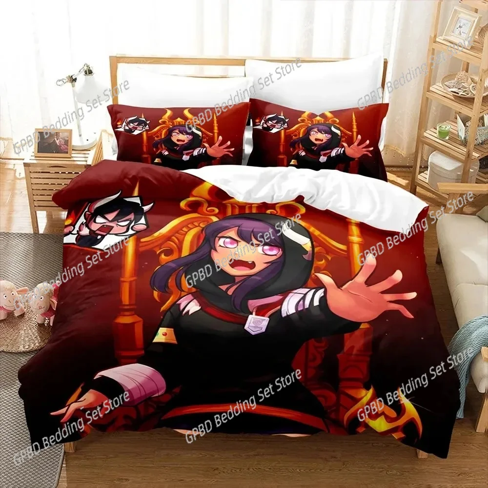 3D Anime Kawaii Girls Aphmaus Bedding Set Boys Girls Twin Queen Size Duvet Cover Pillowcase Bed Kids Adult Fashion Home Textiles