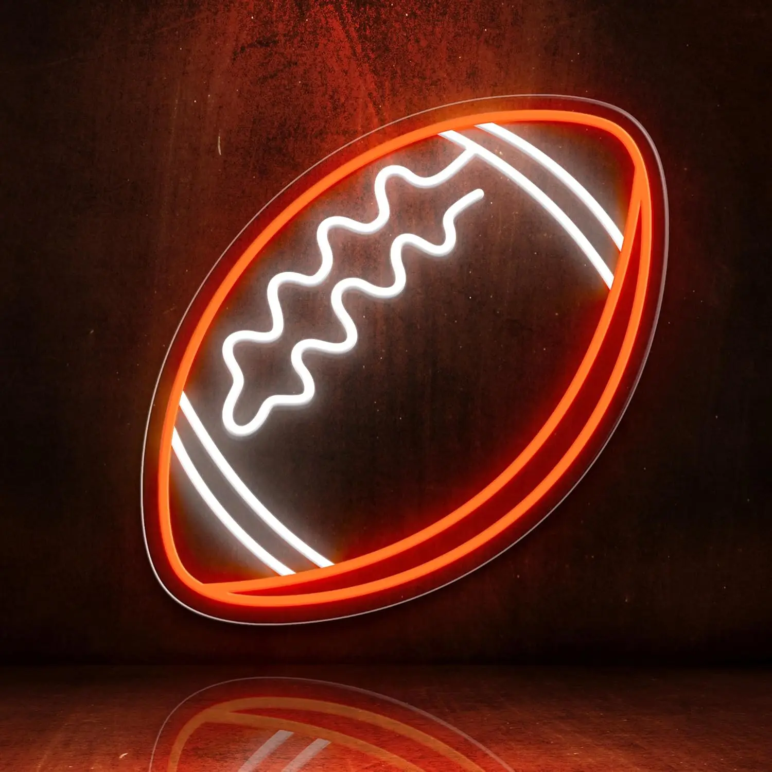 Football Neon Sign for Wall Decor,Football-Shaped Neon Light, Football LED Signs for Man Cave, Teens, Boys, and Girls' and Game