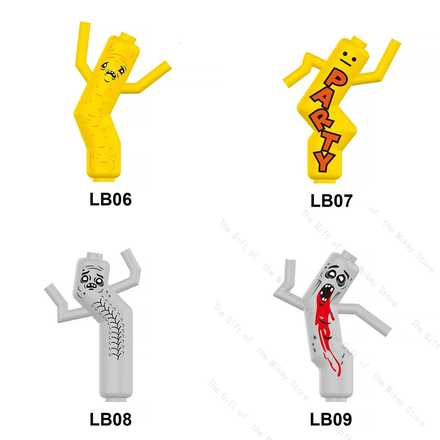 

Special shaped Novelty and weird small pellet Building Blocks Accessories Swinging Balloon Man Bricks Toys LB06 LB07 LB08 LB09