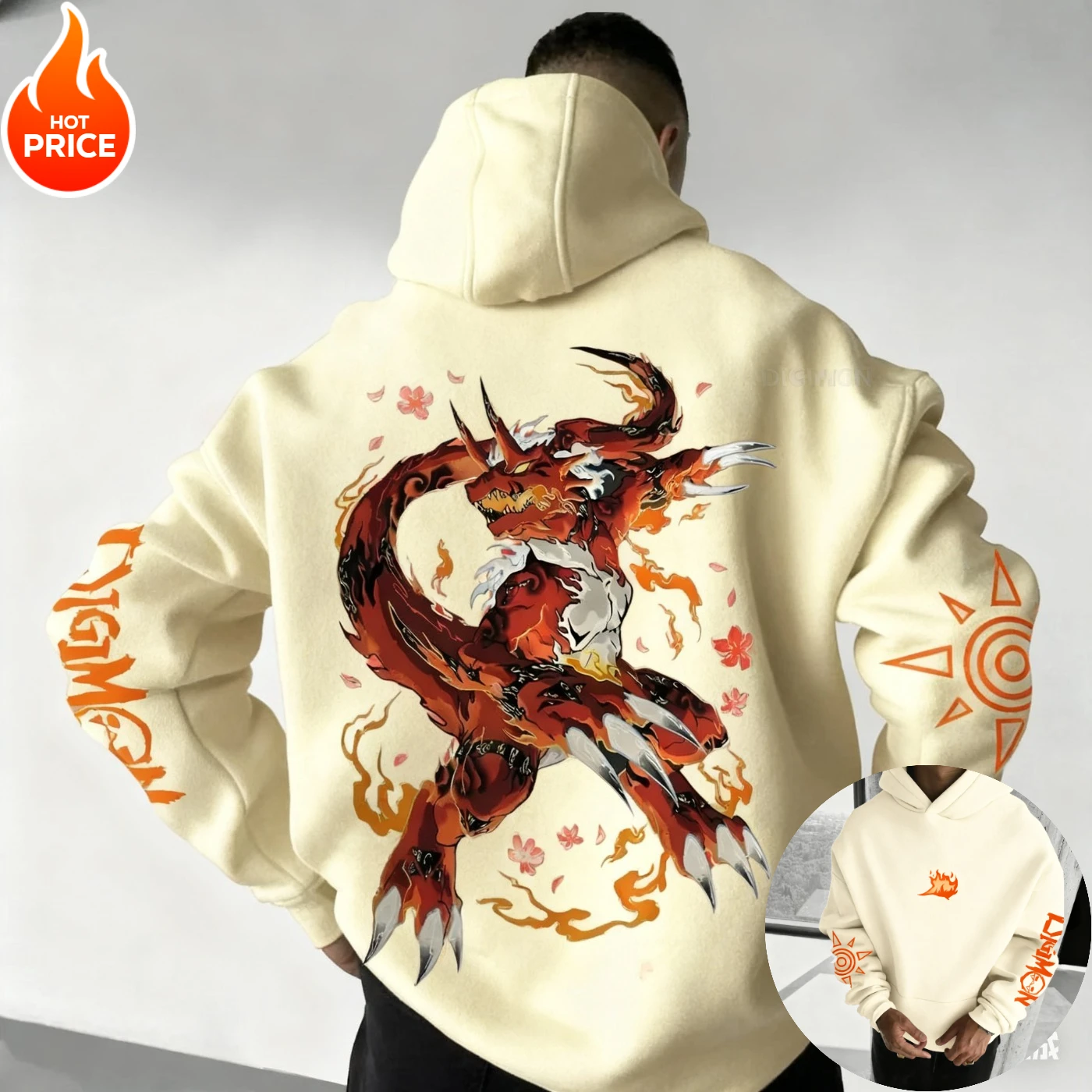 Digimon Guilmon Harajuku Herfst Anime Winter Mannen Vintage Hoodie Streetwear Vrouwen Oversized Hoodie Sweatshirt Lange Mouw Top Y2k