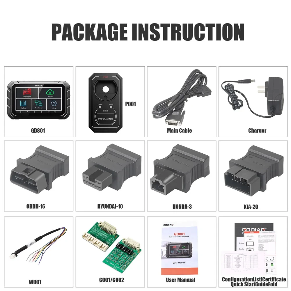 GODIAG GD801 Support Mile-age Correction OBDII Cluster Calibration Correction Tool Auto Key Programmer PK OBDSTAR X300M GD801