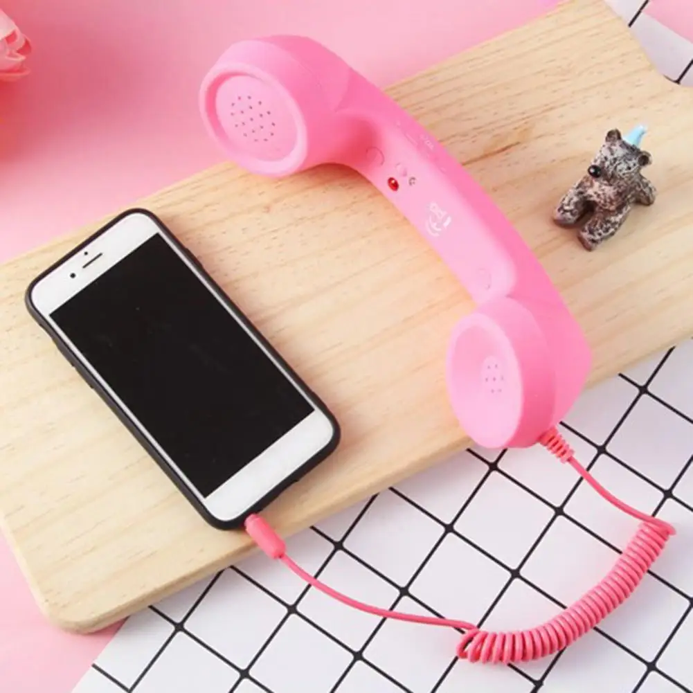 레트로 디자인 휴대폰 헤드셋, 레트로 3.5mm 휴대폰 핸드셋, 볼륨 조절 마이크 포함, 모바일 통화용