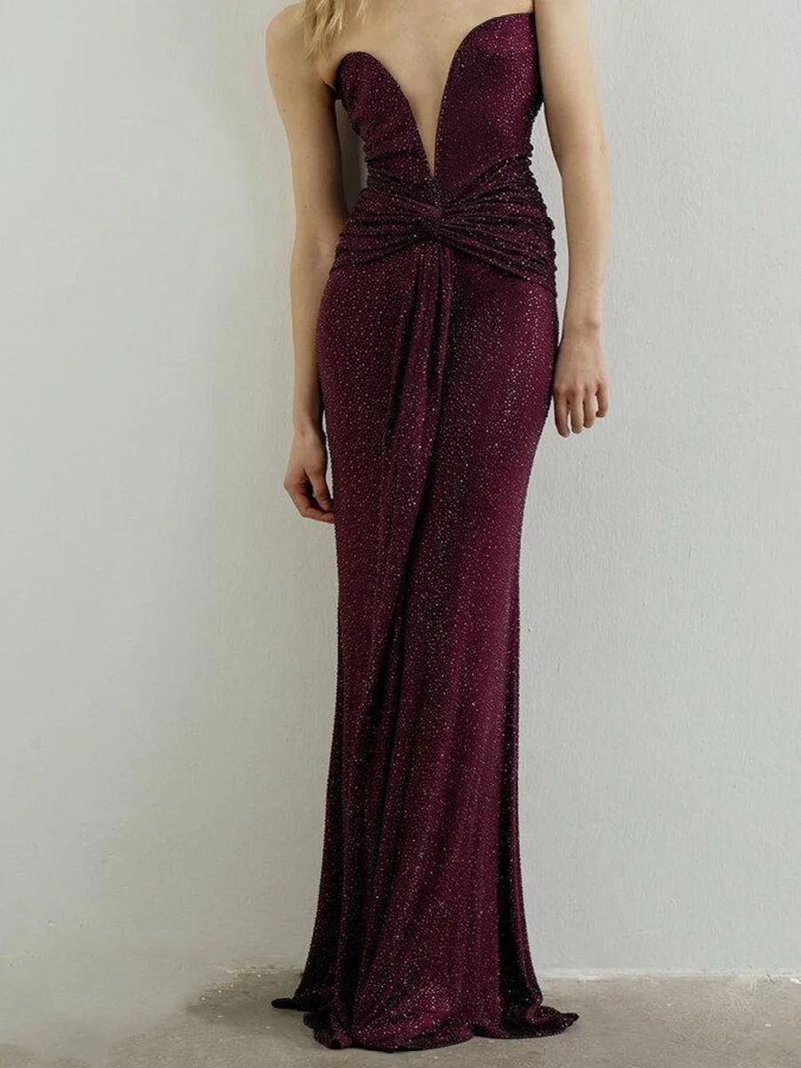 Abito da sera senza spalline da donna estivo 2026, gioielli con diamanti, corsetto, abito da donna, reggiseno lungo da festa di nuova moda Y2K