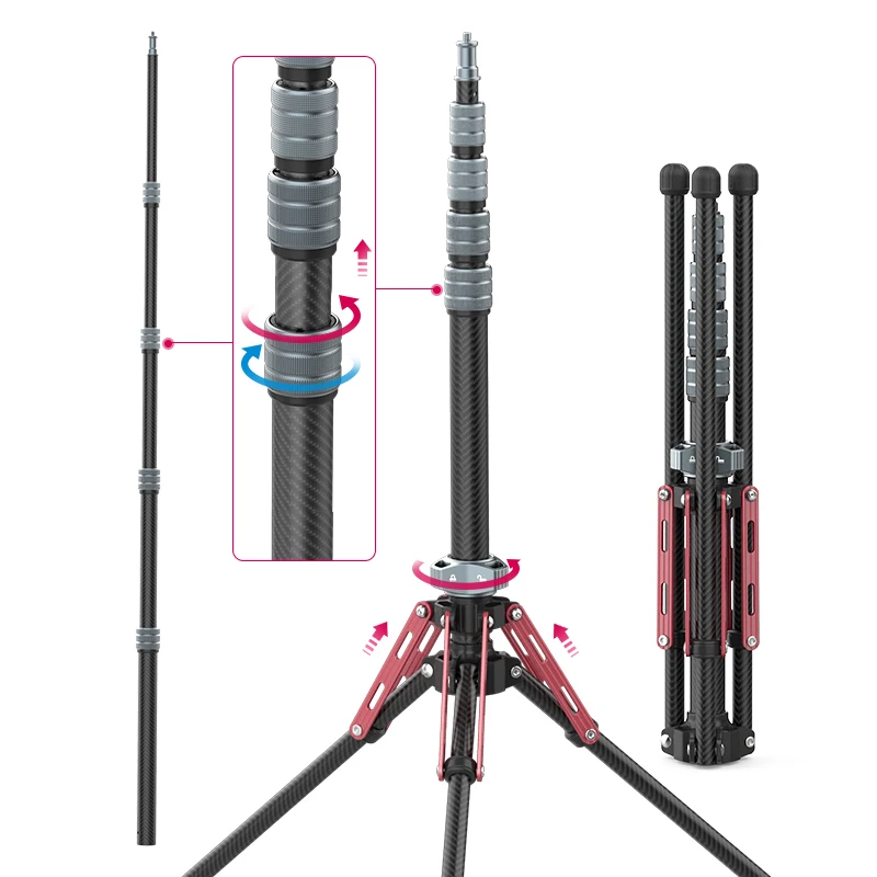 

Ulanzi MT-49 Carbon Fiber Tripod Monopod With Detachable Bottom Bracket Balance Bar lightweight Outdoor Travel Tripod 1.5Kg Load