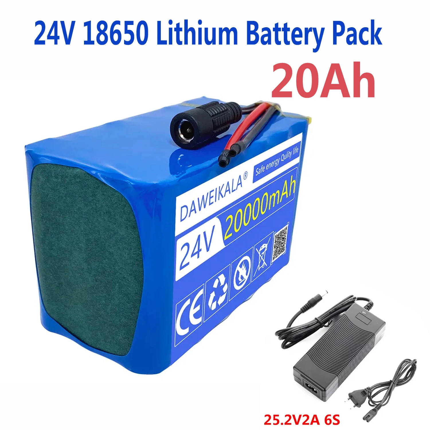 24V 20Ah 6S3P 18650 rechargeable lithium-ion battery 25.2V 20000mAh/lithium-ion battery pack+charger