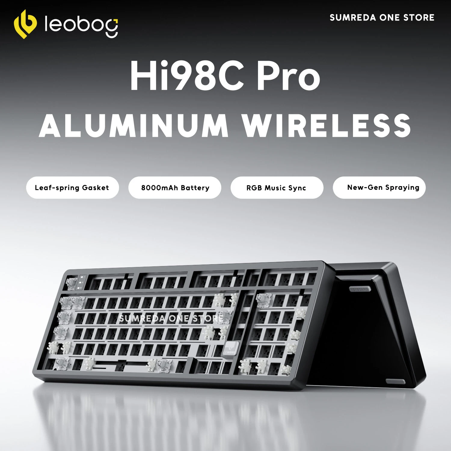 Kit de clavier mécanique sans fil personnalisé en aluminium LEOBOG Hi98C Pro, clavier Bluetooth 2.4G filaire, clavier RGB Hotswap pour joueurs