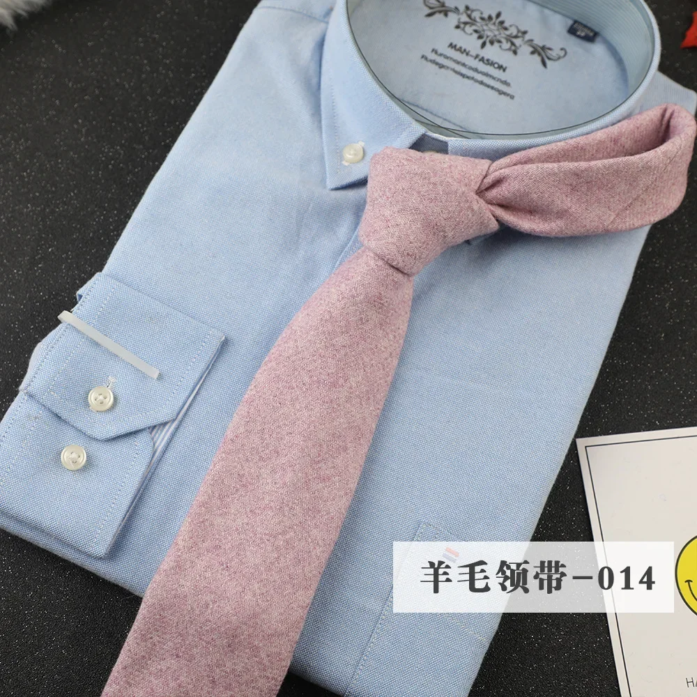 

Men's Tie 7cm Width Business Formal Workplace Casual British Style Men Tie Suit Male Knitted Wool Necktie Apparel Accessories