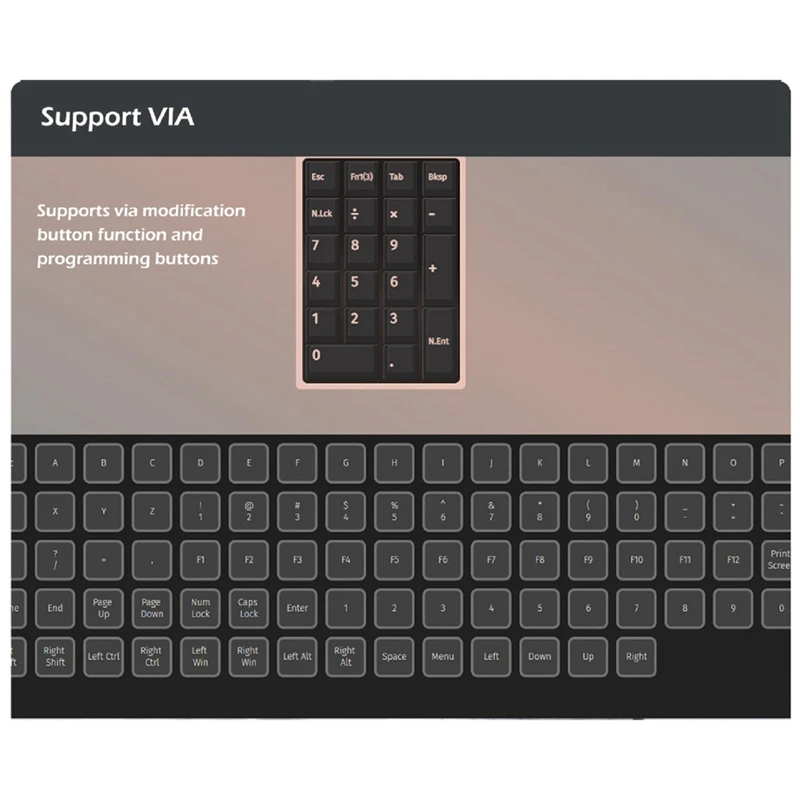 LMK21 Bluetooth Wireless Keyboard Kit VIA Programmable Gasket Hot Swappable Number Pad Hot Swap Number Keyboard Kit