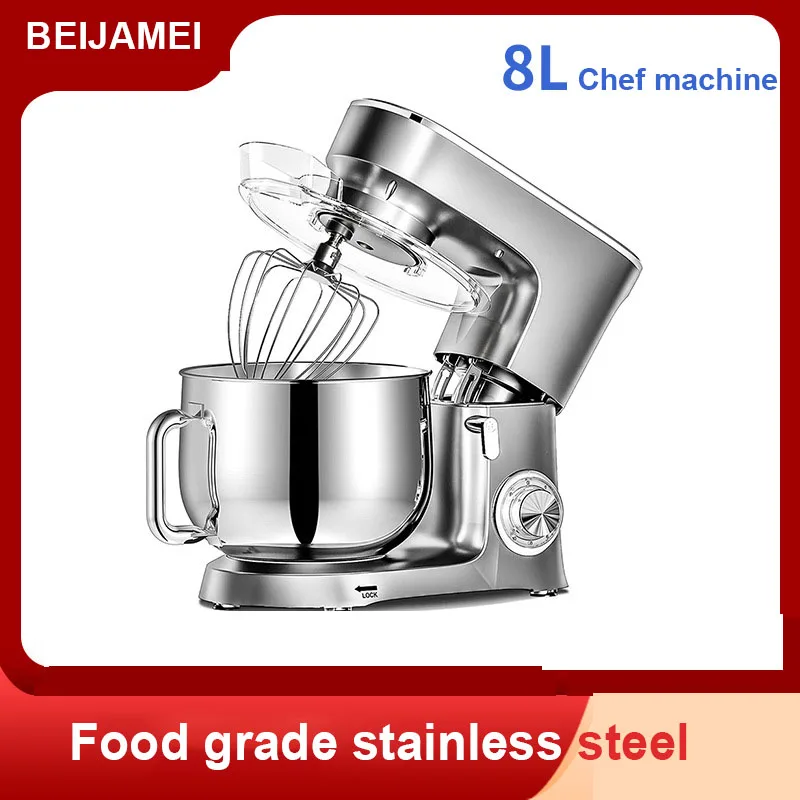 Kitchen Food Blender Stainless Steel Bowl Cake Mixer Machine Kneader Cream Egg Whisk