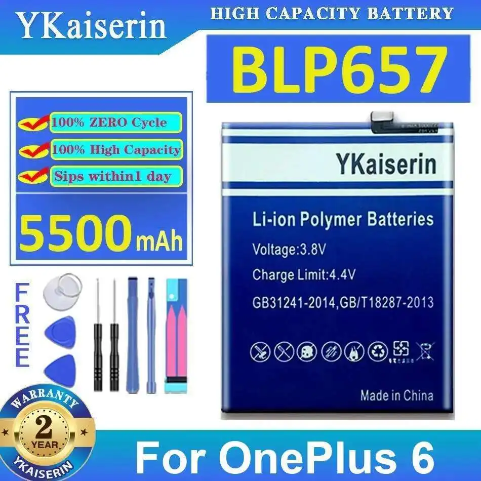 

5500Mah Lightweight High Compatibility BLP657 Mobile Phone Battery For Oneplus 6