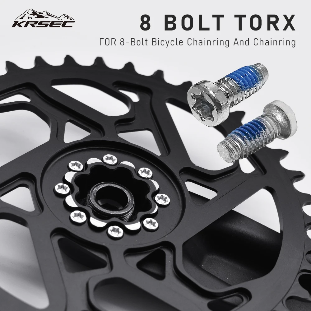 KRSEC 1 Pack T20 Torx 8-Bolts Alloy Steel Screw For MTB Road Bike QUARQ Rival AXS Force Red Crankset Chainring Bolt Parts