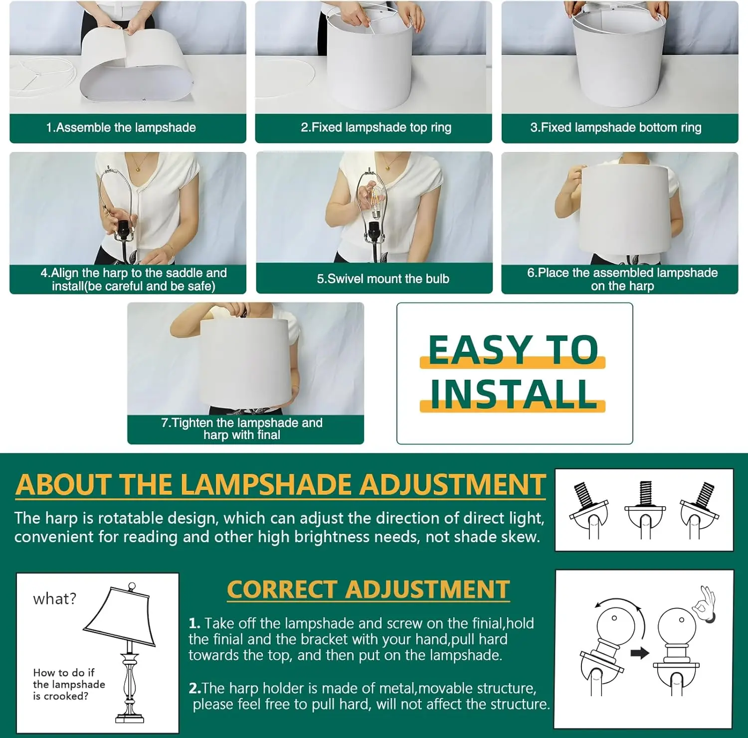 27' Touch Farmhouse Table Lamp with 3-Way Dimmer, 2 USB Ports, Vintage Iron Leaf LED Nightstand Lamp