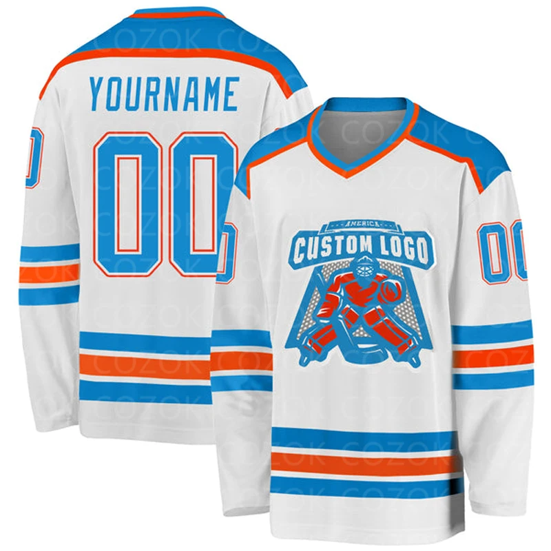 Custom White Miami Hockey 3D Print You Name Number Men Women Ice Hockey Jersey Competition Training Jerseys