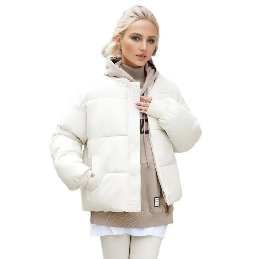 

Женская повседневная короткая бейсбольная форма с хлопковой подкладкой, зимнее свободное универсальное пальто для студентов в стиле INS