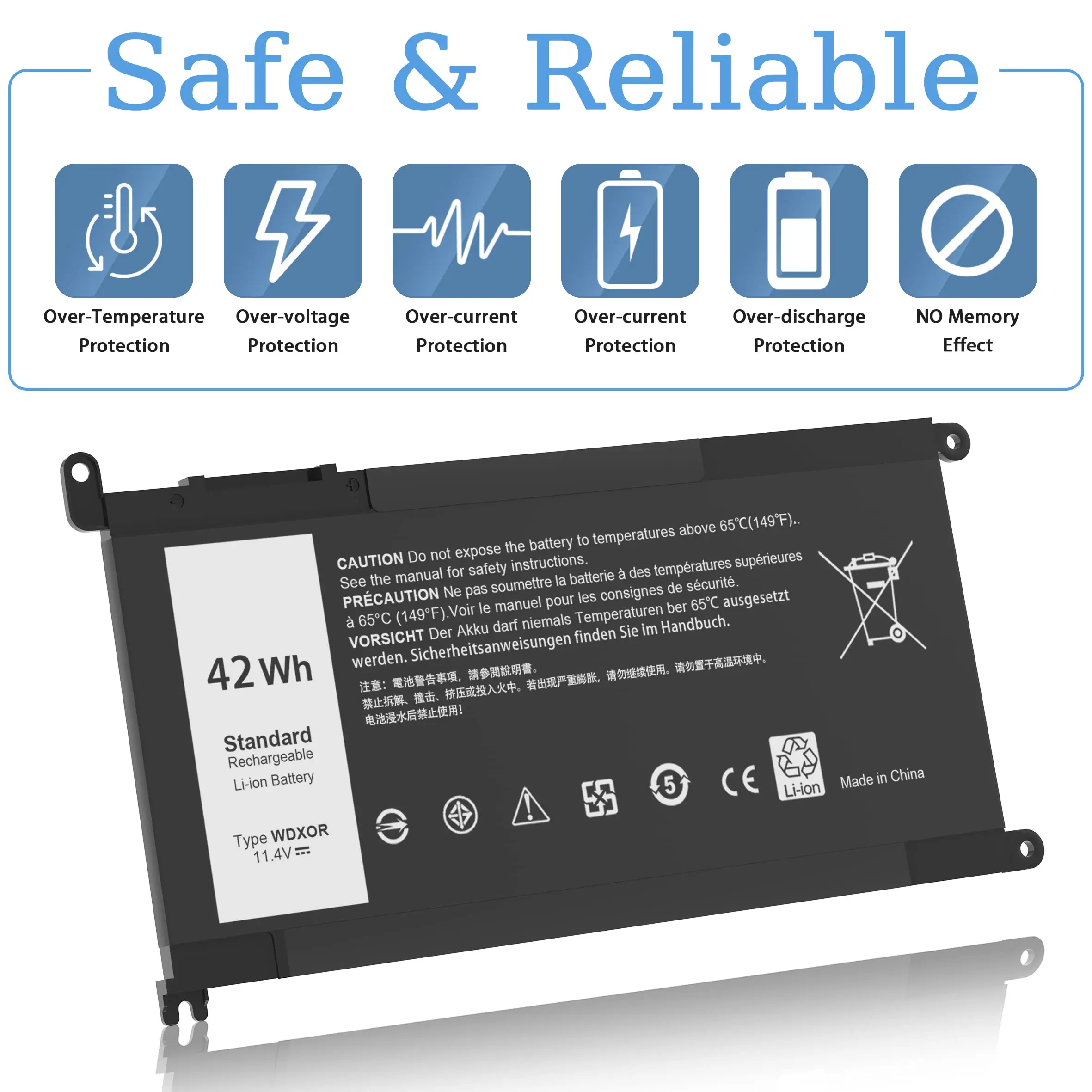 Wdx0r Laptop Batterij Voor Dell Inspiron 13 15 5000 7000 Serie 13 7378 7375 7368 5378 5379 5368 15 7579 7569 5567 5568 5570 Wdxor