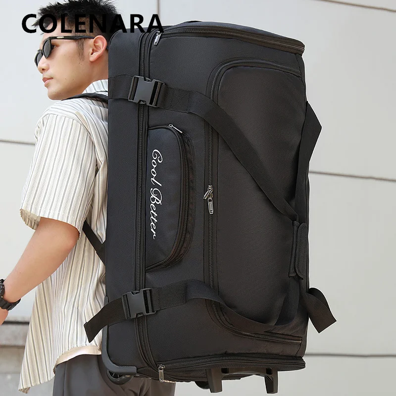 

Чемодан на колесах COLENARA для мужчин, из ткани Оксфорд, большой вместимости, складной, для студентов, с колесами, для хранения вещей