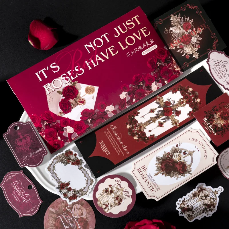 

60 sheets/pack Rose Themed Sticker Set More Than Roses Have Love Series 2 Styles for Collage Decoration