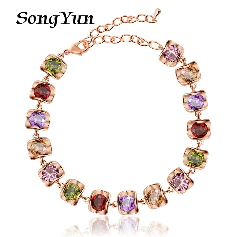 

SongYun Jewelry MHT Quality Brass Bracelet Charm Cuff CZ 7A Zircon Minimalist Style Best Friend Gift Women Bracelets Jewelry