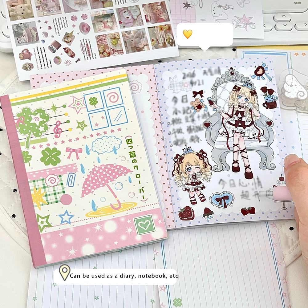 Polka Dot Cottage Notebook, 56 High-Quality Full-Color Inner Pages Notebook, Cute Student Diary, Gift, Notepad