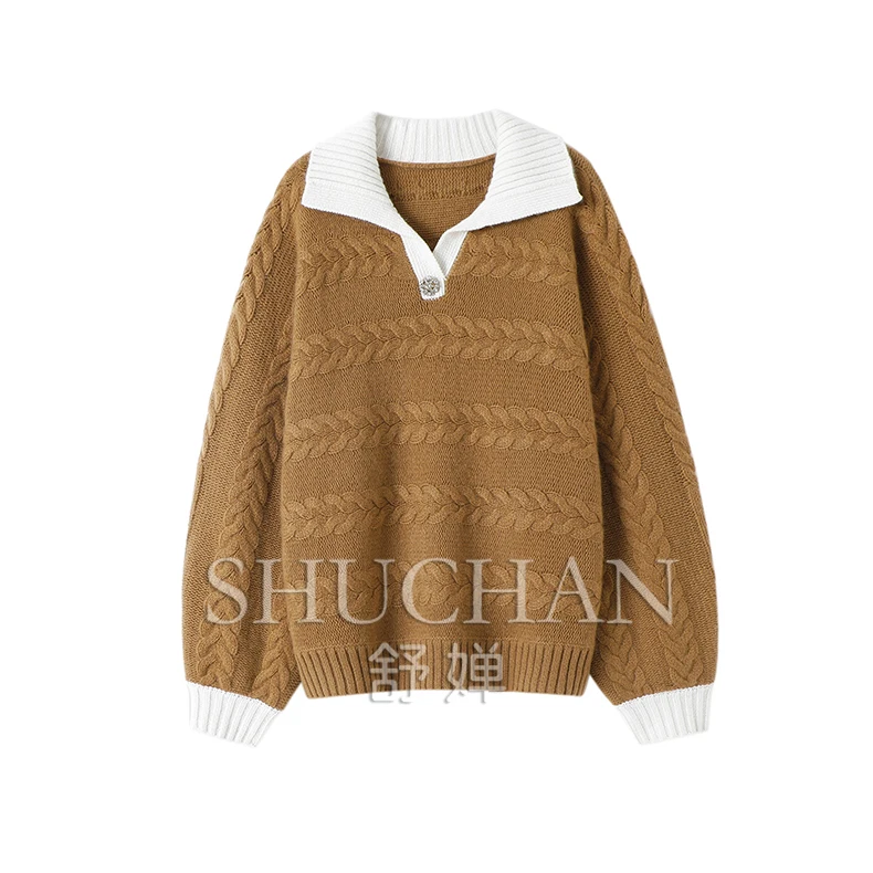 

Thickened 100% Pure Cashmere Sweater Women's Pure Cashmere Sweater Winter Pullover Sueters De Mujer