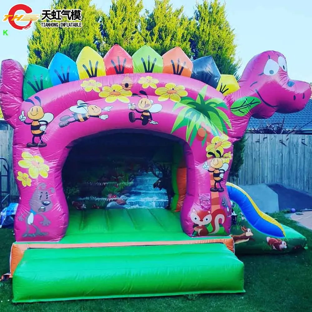 Fast Ship Inflatable Dinosaur Bouncy Castle with Slide Commercial Inflatable Bouncer Combo for Children Carnival