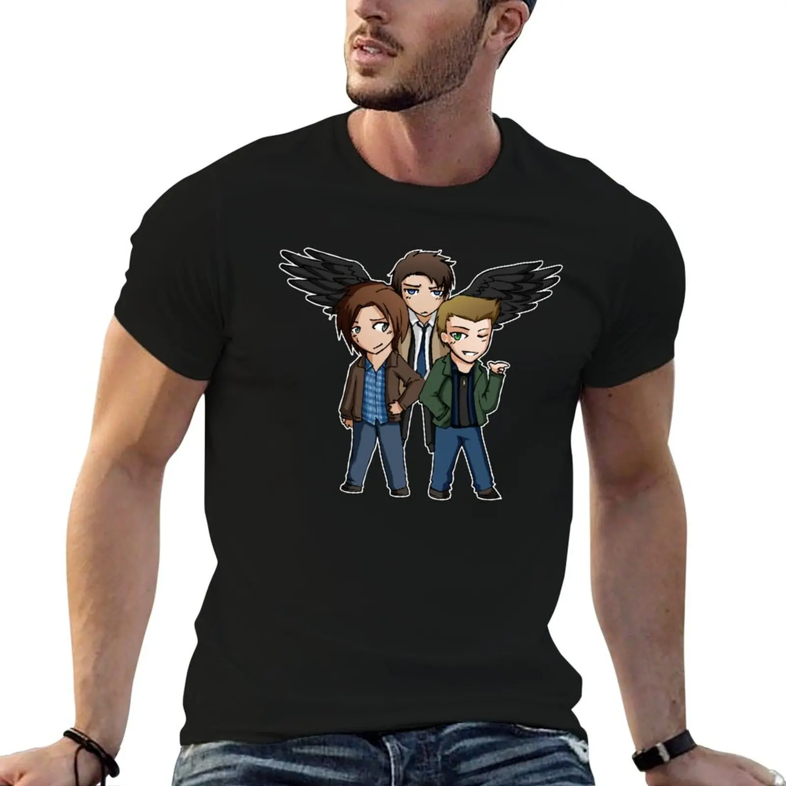 

for Superwholock shirt shirt t custom print T-Shirt t man Chibis Supernatural -