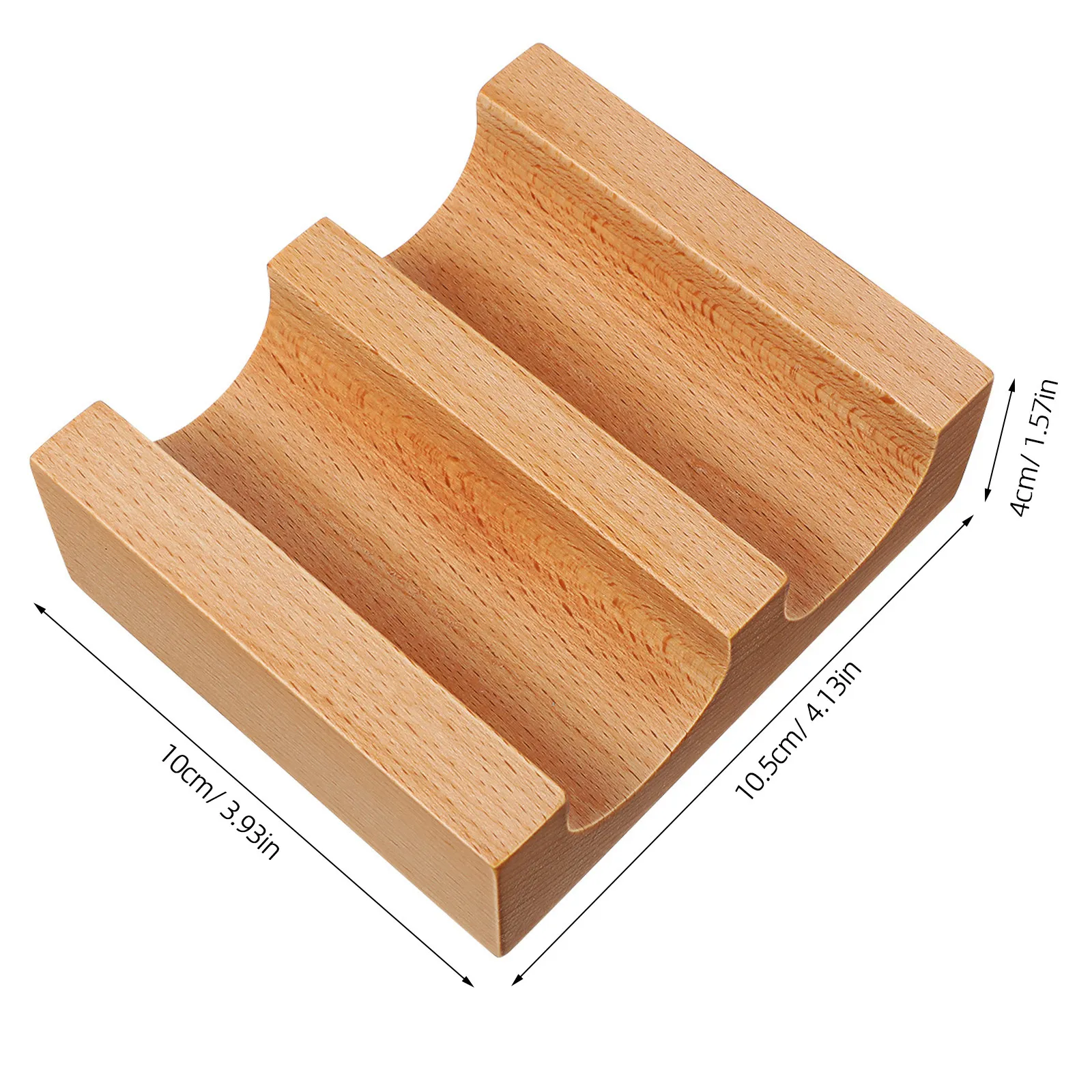 2-Grid Wooden Sushi Holder Hand Roll Stand U Shaped Sushi Serving Tray Taco Rack Display Plate for Snacks Dessert Restaurant