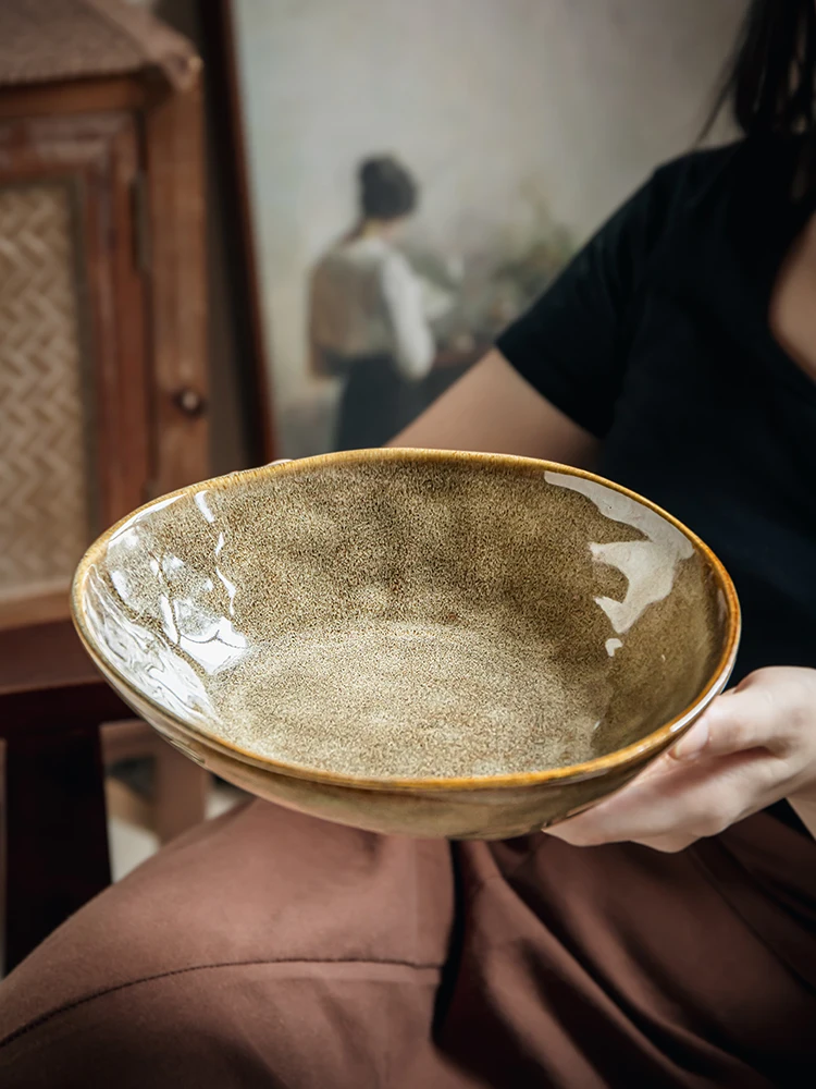 

8-дюймовая уникальная каплевидная салатница в стиле ретро, керамическая посуда для столовой