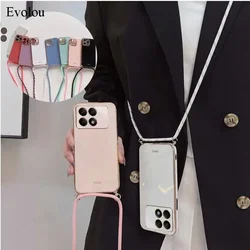 Crossbody lanyard Plating Case For Xiaomi 14T Pro Soft TPU Camera Lens Protection Shockproof Cover For Xiaomi 15 Ultra 13T 12T
