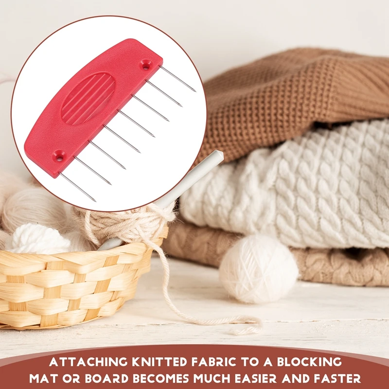 L81A 2025-20 Stücke DIY Strickblocker Set Edelstahl Stricken Blockieren Matten Und Pins Mit 2 Größen Für DIY Stricken Häkeln