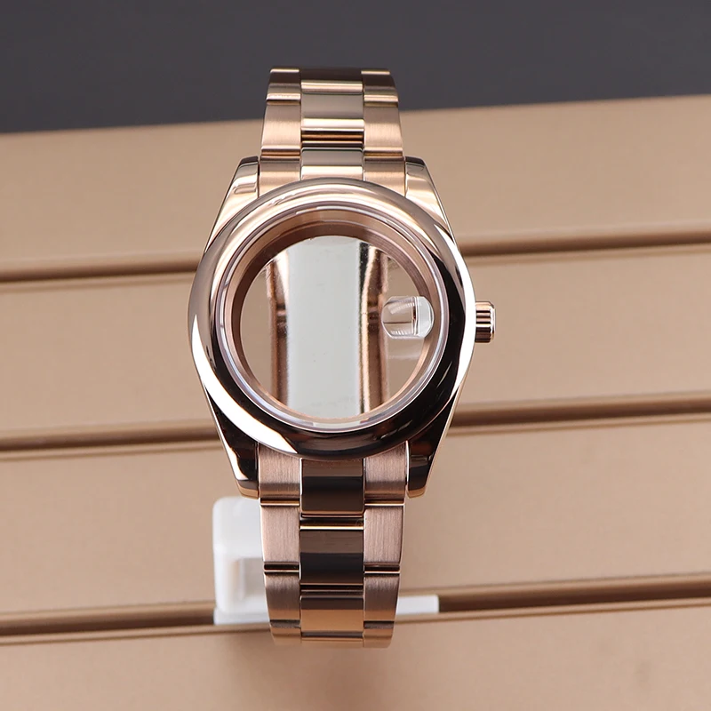 Rose Gold 36mm 40mm Sapphire Glass Watch Case Bracelet Part For oyster perpetual nh34 nh35 nh36 Miyota 8215 Movement 28.5mm Dial