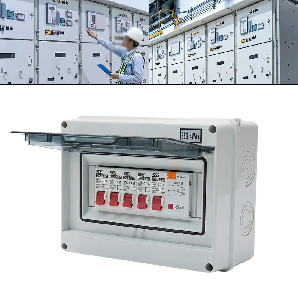 4 Way Garage Shed Camper Van Caravan Consumer Unit Fuse Box With RCD And 4 X MCB For Garages Workshops Caravans Outbuildings