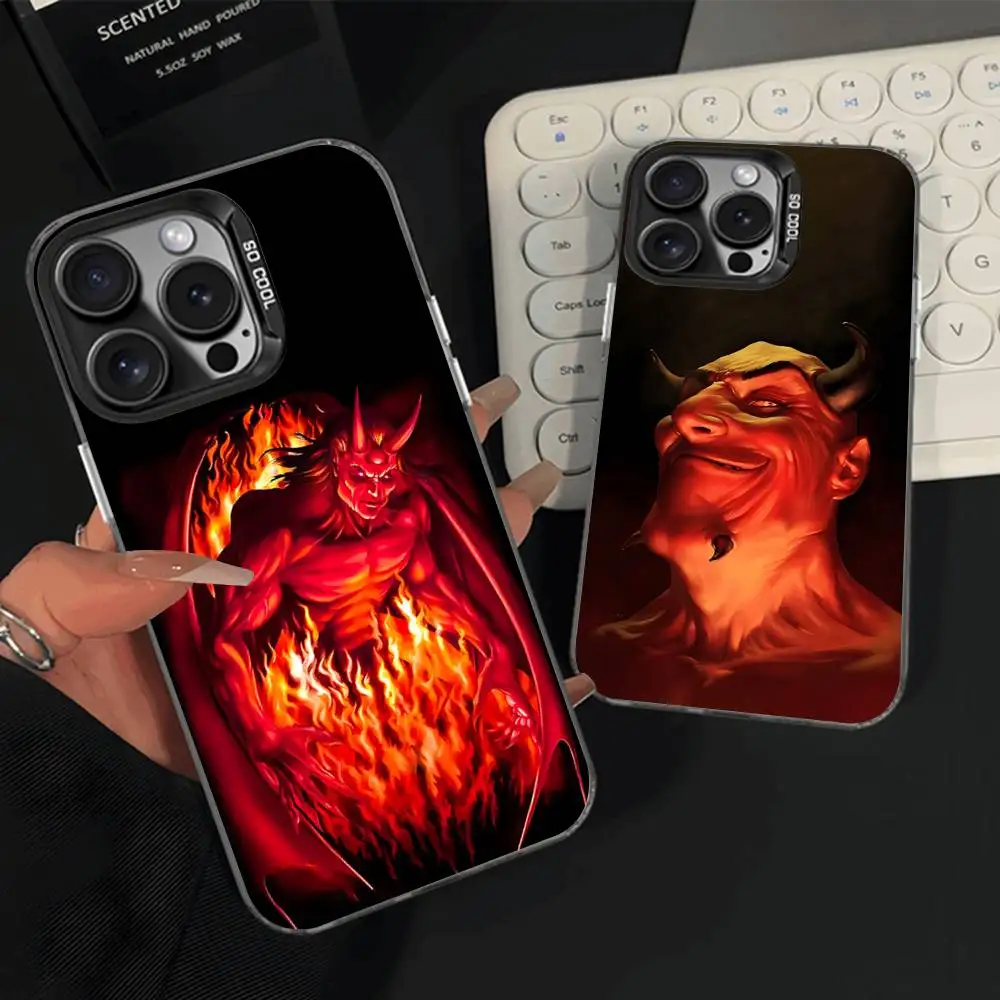 

Hell Satanic Goat Phone Case For iPhone 16,15,14,13,12,11,Pro,Max,Plus,Mini,XS,SE Anti Fall Black Matte Hard Bumper