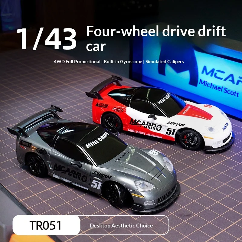 MCARRO TR051 1/43 Scale 4WD Full Scale Drift Rc Racing Car High Low Speed Metal Built In Gyro Simulation Remote Control Car