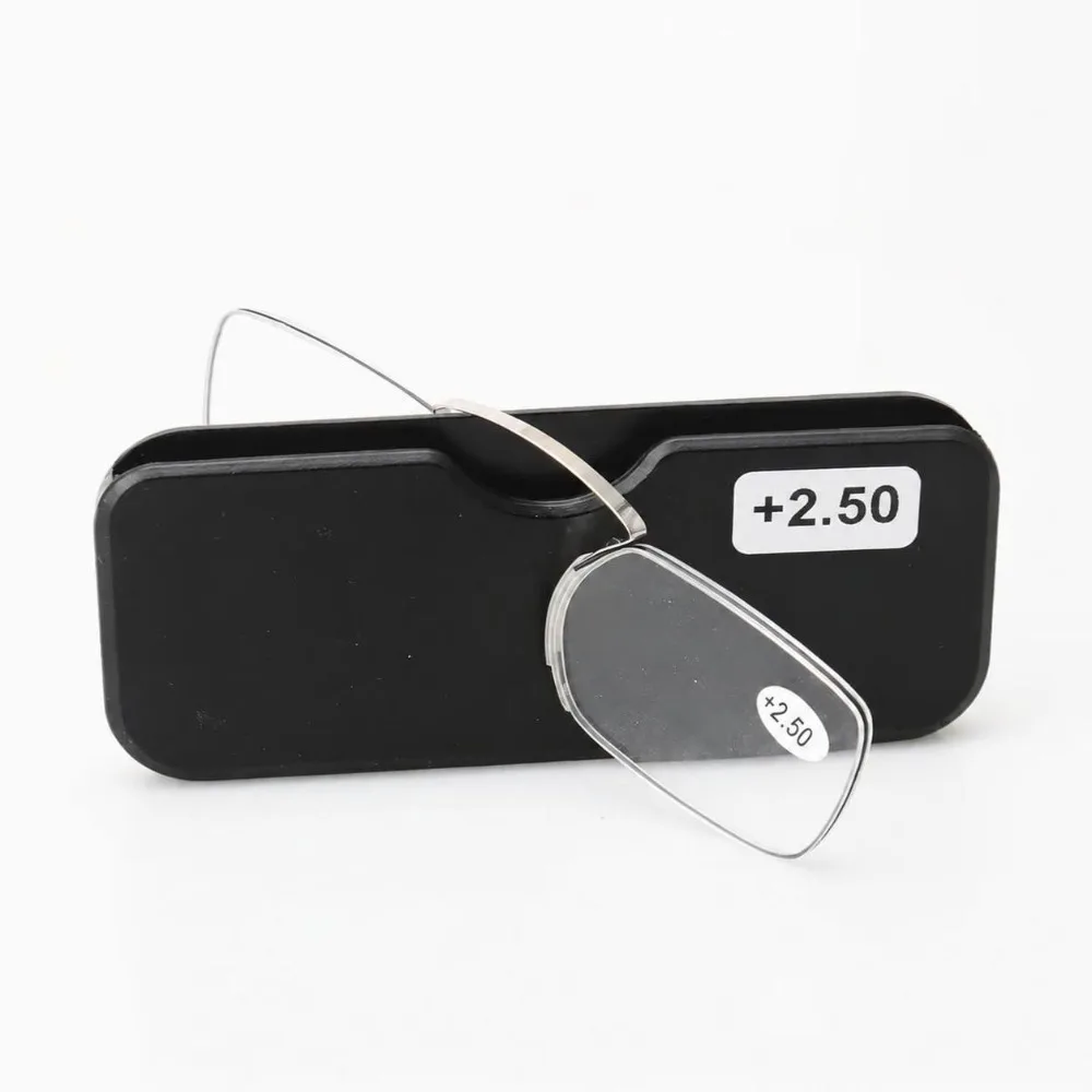 Mini Lazy Glasses Reading Glasses Nose Clip Legless Nose Rack Rimless +1.0 - +3.5 Presbyopic Glasses Men Women