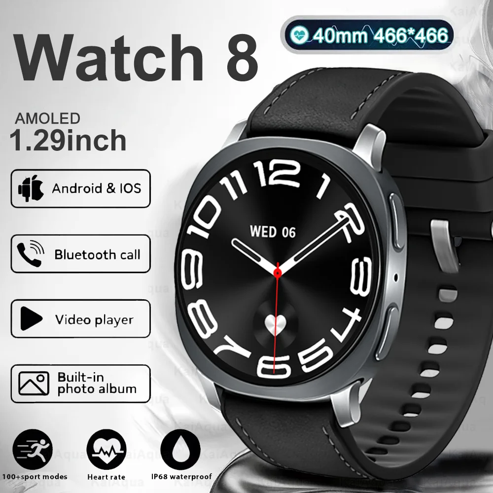 

Часы 8 мини NFC GPS Смарт-часы Женские Здоровье Спортивные Часы AMOLED Дисплей Сердечный ритм Игры Bluetooth Вызов Мужские Часы Ultra 2025Новинка