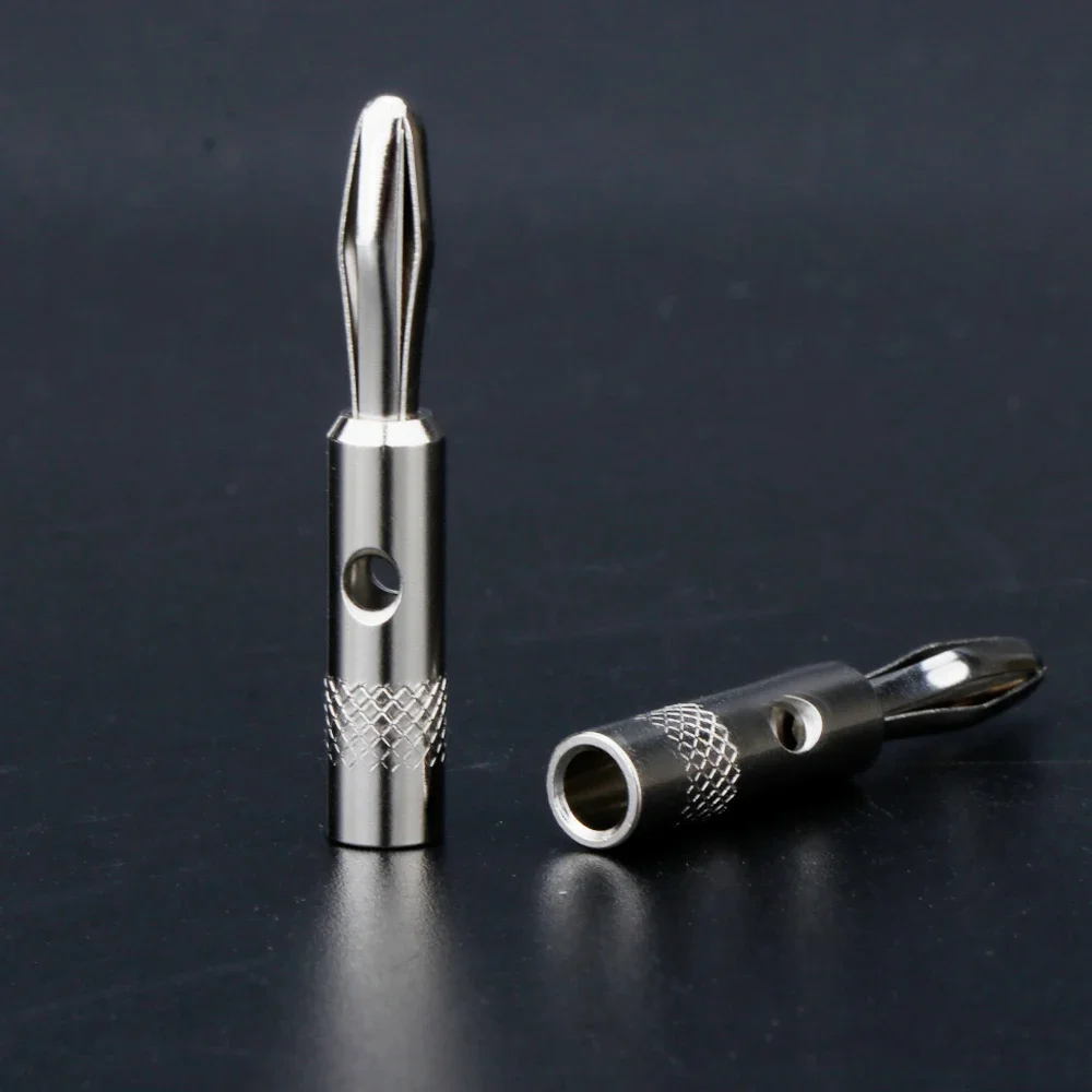

Preffair 8pcs BA1402 Rhodium Plated Banana Audio Plug Speaker/Amplifier Cable Banana Plug Connector