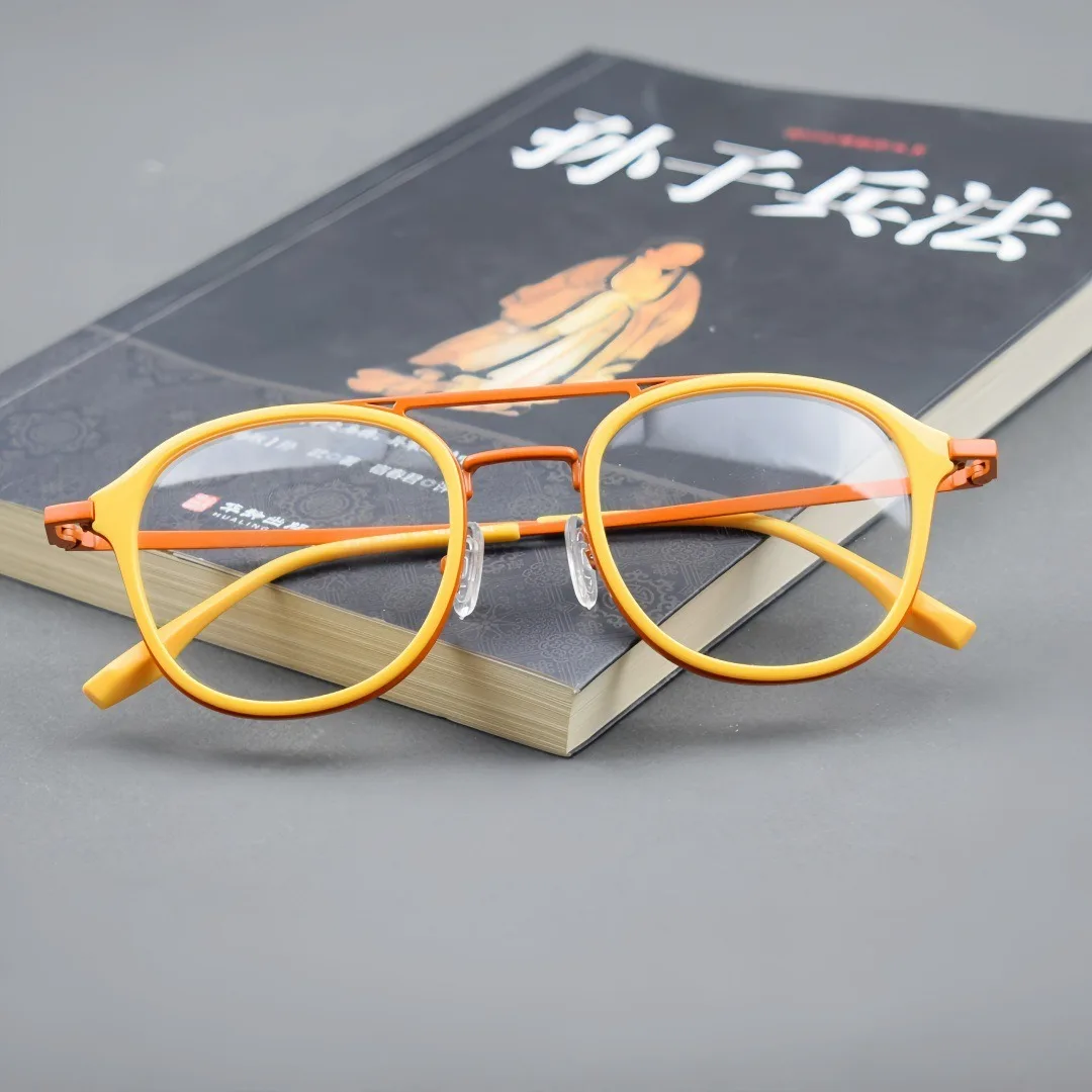 

Retro Round Acetate+Metal Anti Blue Ray Myopia Glasses Men Myopia Glasses Luxury Acetate Prescription Eyewear Frames