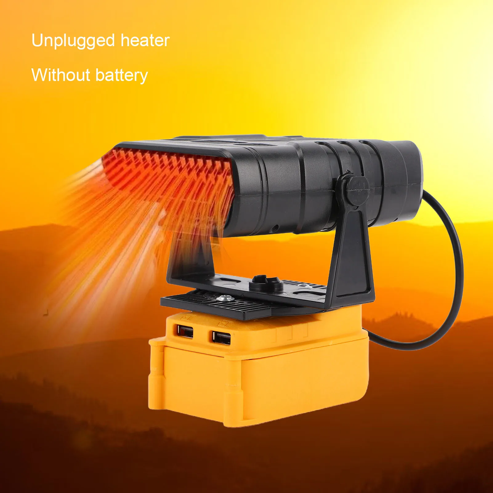 Portable Space Heater Fit for DCB208 Li Ion Battery Smart Constant Temperature Electric Small Warmer 200W 2 Level Adjustable
