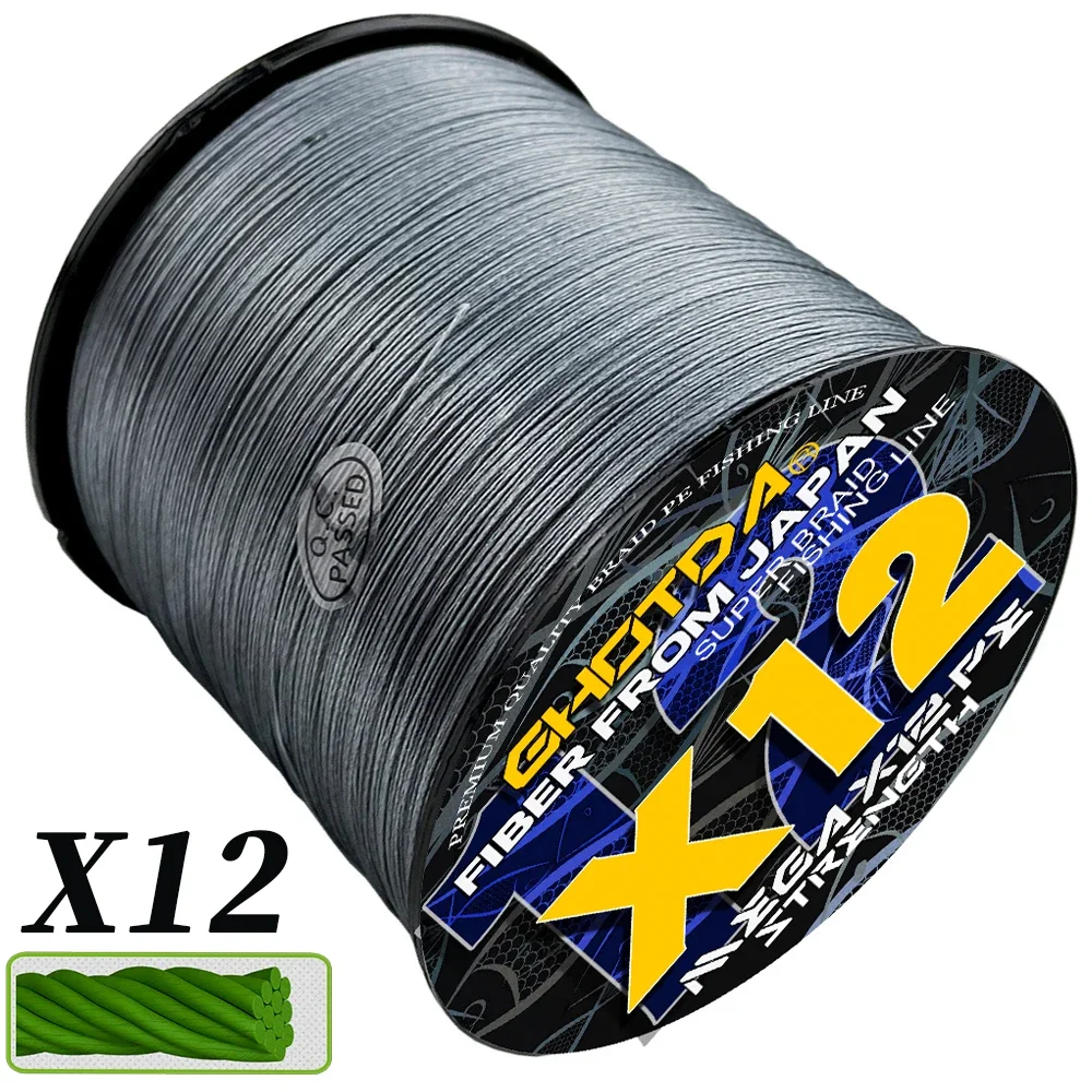 100M 500M 1000M 12 Strands Fishing Line 25lb-120lb PE Carp Wire Freshwater Saltwater Multifilament Fishing Accessories Smooth