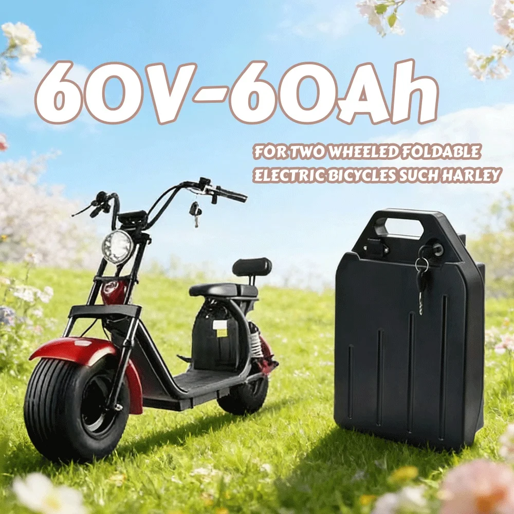 

✨ Электрическая литиевая водонепроницаемая батарея 18650 60В 60Ач для двухколесного складного Citycoco ✨
