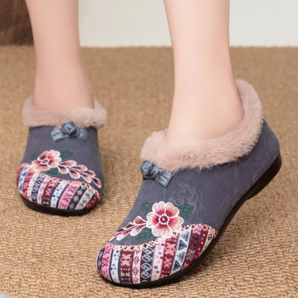 Fashion Women's Shoes Zapatillas De Mujer Cotton Shoes Woman Botines Embroidered Snow Boots Women Botas Winter Warm Short Boots