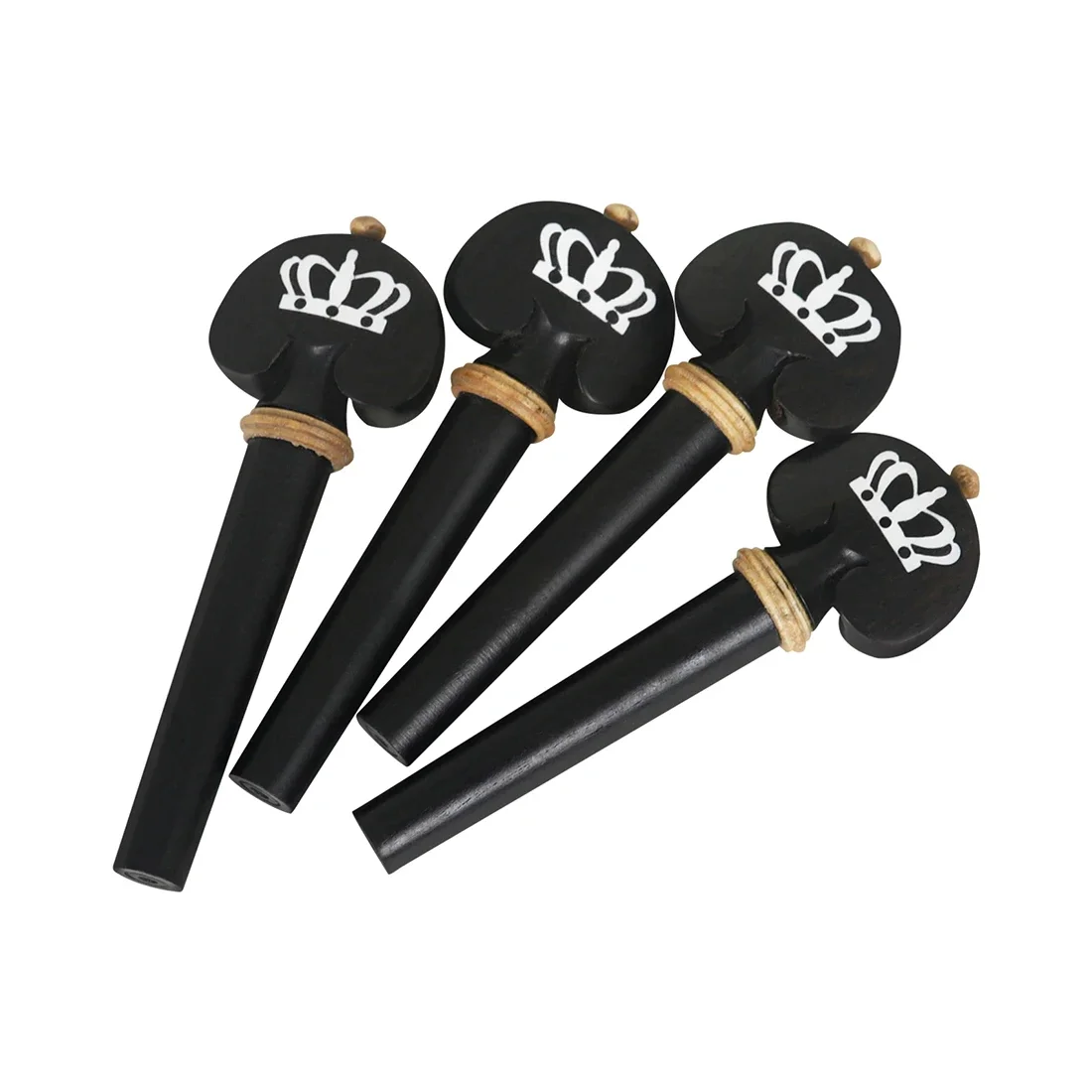 4/4-3/4 Violin 4-piece Set String Plate String Shaft Tail Pegs Cheek Rests Fine Patterns Ebony Colored Shells Violin Accessories