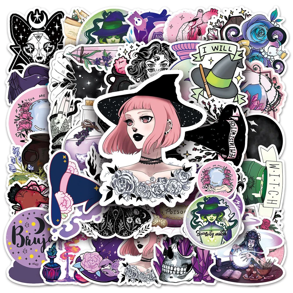 10/30/50PCS Horror Hexe Apotheker Magie Kristall Aufkleber DIY Laptop Gepäck Skateboard Graffiti Decals Aufkleber für kid Spielzeug