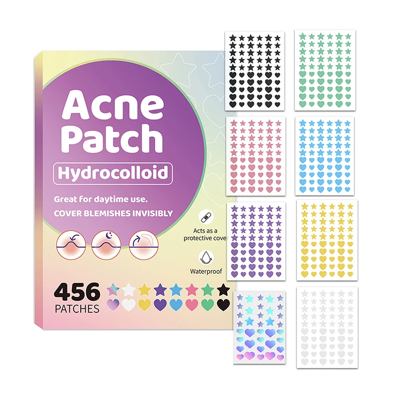 

[JN] 456pcs Colorful Star Pimple Patch Acne Invisible Acne Removal Skin Care Sticker Concealer Face Spot Makeup Tool
