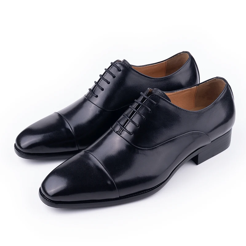 Zapatos de negocios de éxito para hombres, cuero puro, elegante, Oxford de alto grado, Natural, hecho a mano, vestido Formal, traje de fiesta de