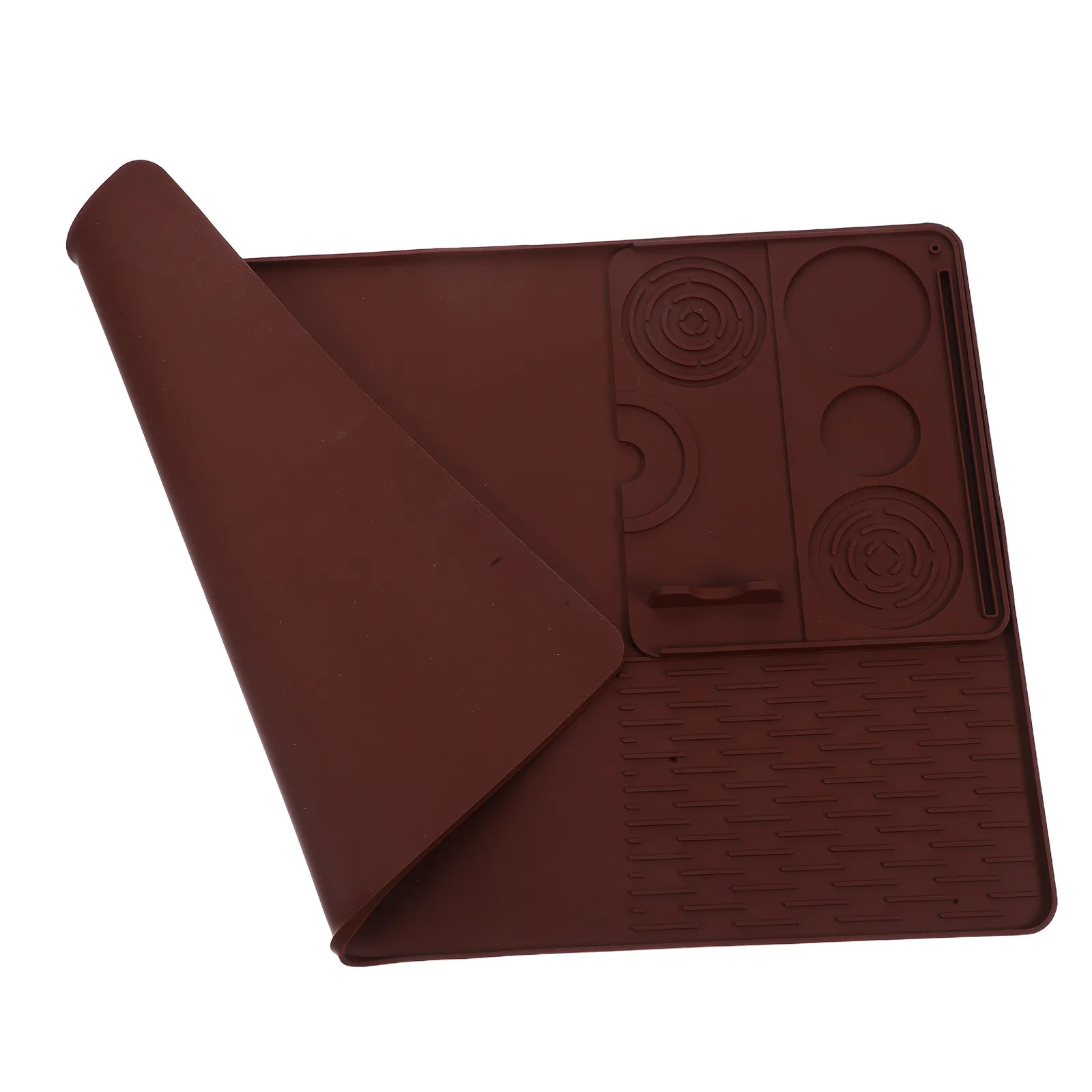 

Большой силиконовый коврик для кофемашины 22,8 x 15,7 дюймов, нескользящий, термостойкий, защитный поддон для кофейной зоны со съемным тампером