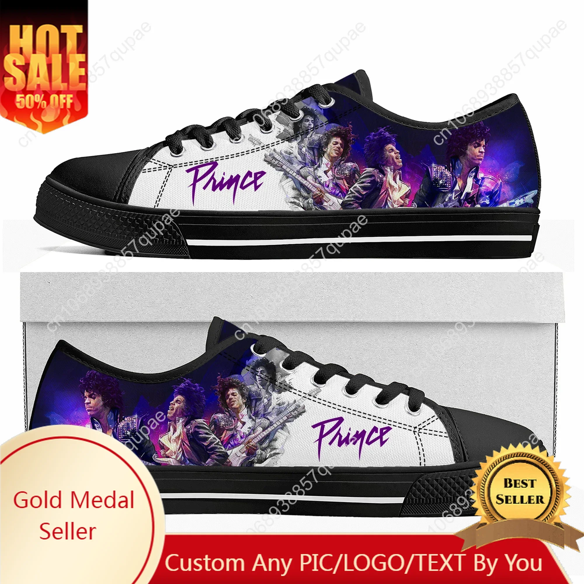 

Prince Rogers Nelson Purple Rain Low Top High Quality Sneakers Men Women Teenager Canvas Sneaker Casual Couple Shoes Custom Shoe